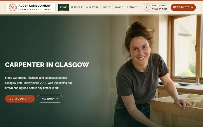 Carpenter and joiner website design