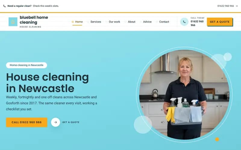 House cleaning website design