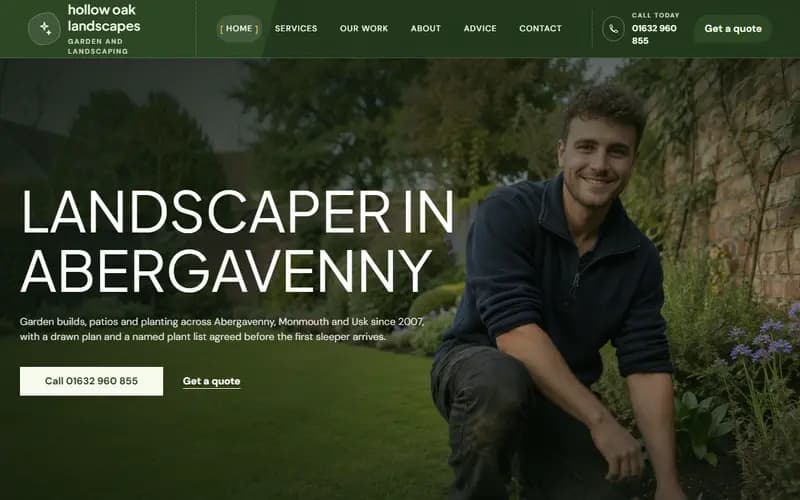 Landscaper and gardener website design