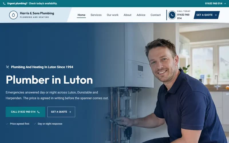 Plumber website design