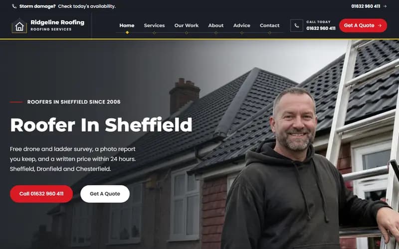Roofer website design